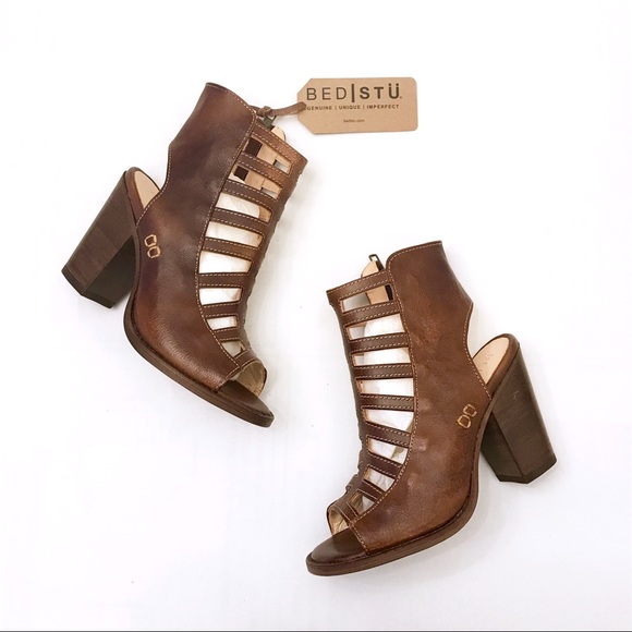 Anthropologie BedStu Occam Teak Rustic Heel Sandal - Picture 2 of 8